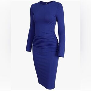 Ruched Bodycon Midi Dress Size XS